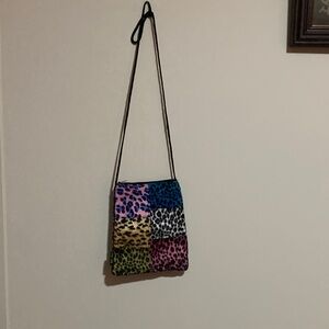 Leopard Print Patchwork Crossbody Bag